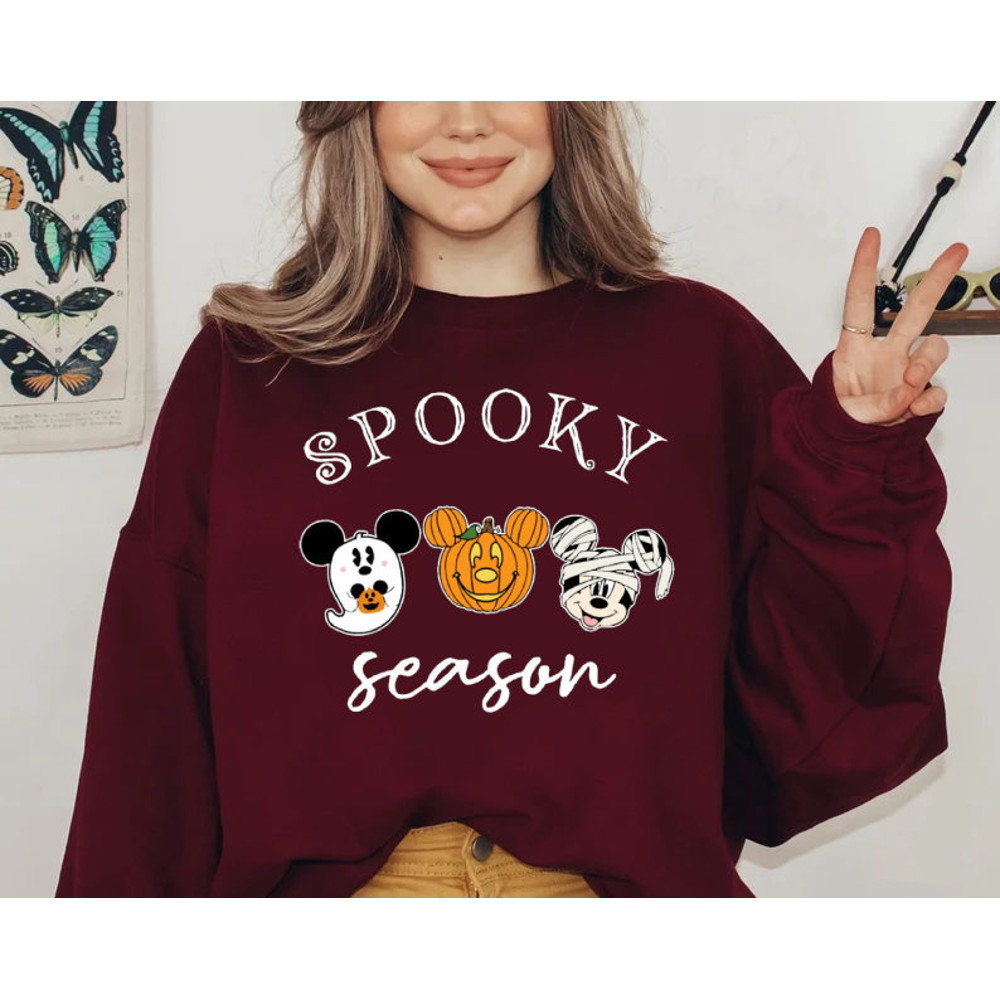 Spooky Season Mickey Head Sweatshirt, Mickey Halloween Sweatshirt, Mickey Pumpkin Shirt, Jack o Lantern Sweatshirt, Disney Halloween Sweater - 4.jpg