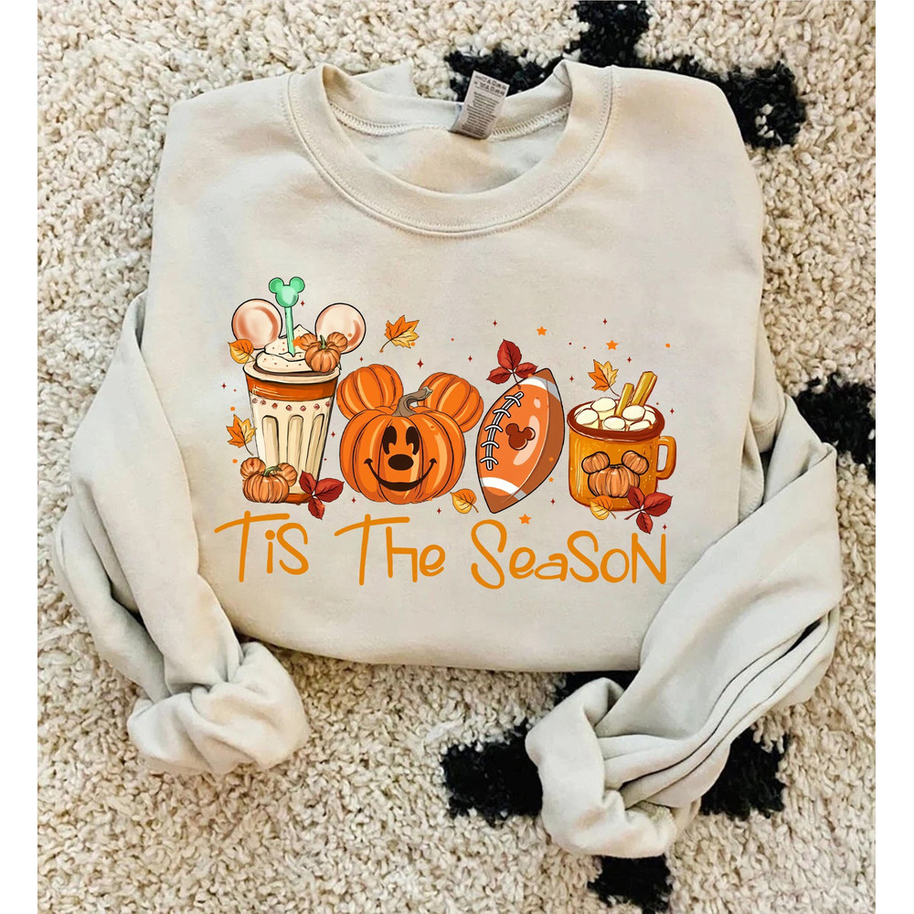Tis The Season Season Mickey Pumpkin Coffee Sweatshirt, Mickey Halloween Sweatshirt, Mickey Fall Sweater, Disney Halloween Sweater,Fall Gift - 1.jpg