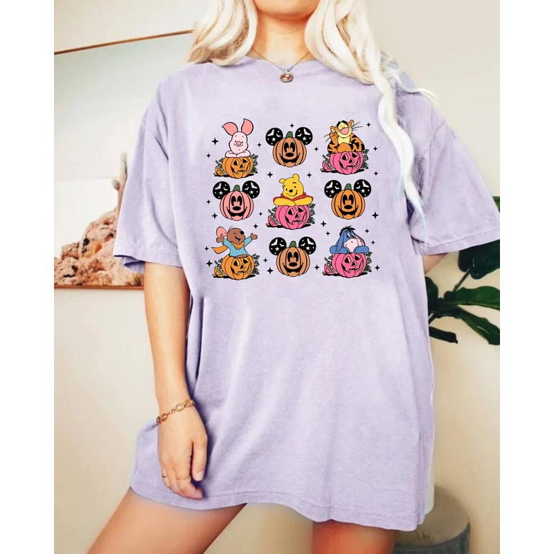 Winnie The Pooh Halloween Mouse Head Comfort ColorsĀ® Shirt, Pooh Pumpkin Shirt, Disney Spooky Season Shirt, Disney Halloween Party Shirt - 3.jpg
