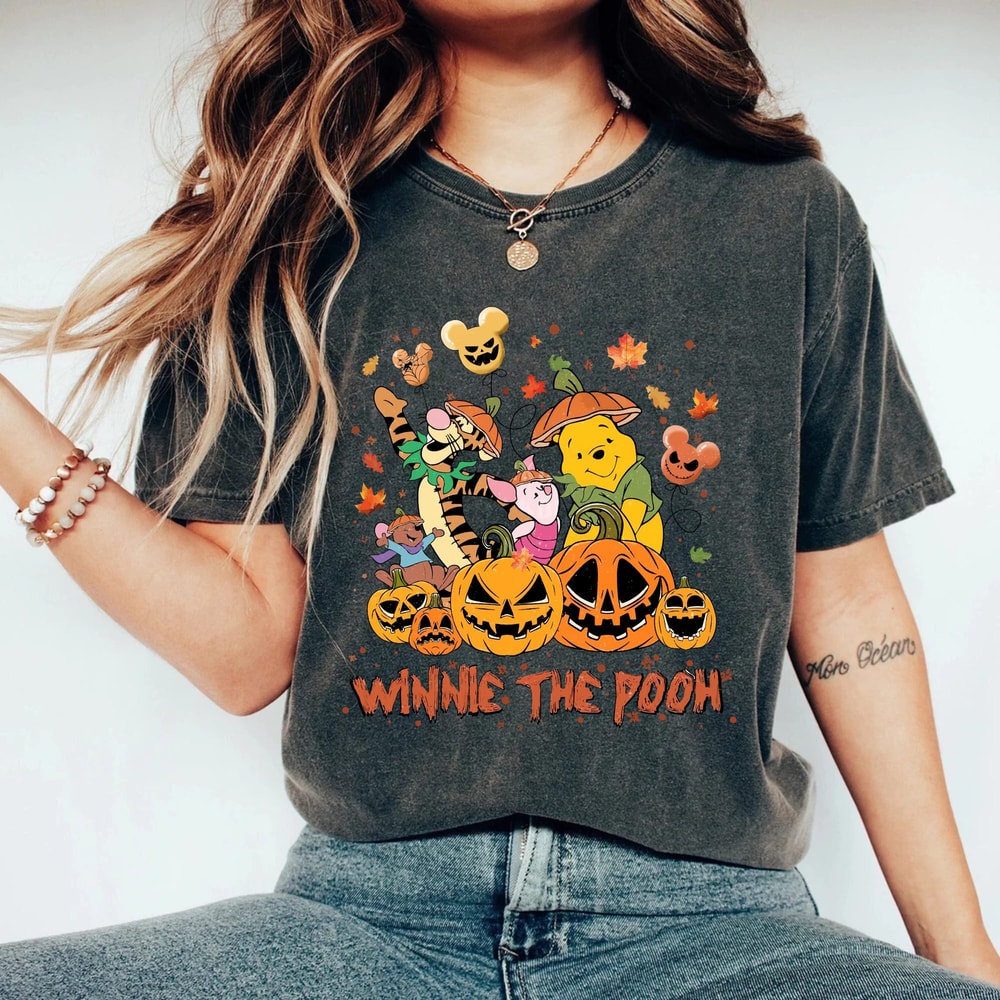 Winnie The Pooh Pumpkin Comfort ColorsĀ® Shirt, Pooh And Friends Halloween Shirt, Disney Spooky Season Shirt, Disney Halloween Party Shirt - 2.jpg