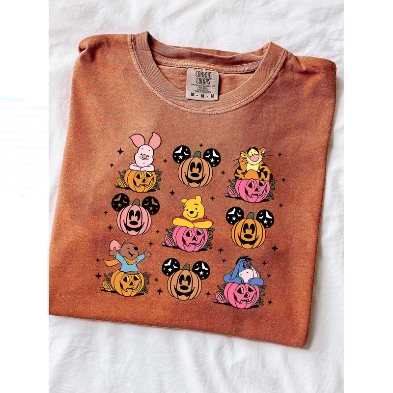 Winnie The Pooh Halloween Mouse Head Comfort ColorsĀ® Shirt, Pooh Pumpkin Shirt, Disney Spooky Season Shirt, Disney Halloween Party Shirt - 4.jpg