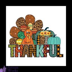 thankful svg, thanksgiving svg, turkey svg, blessed svg, give thanks svg, sublimation svg