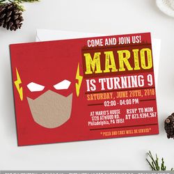 the flash invitation, the flash birthday invitation, the flash birthday party invitation, the flash invites, the flash