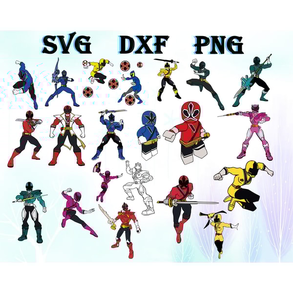 Power Ranger SVG, Bundle SVG PNG, DXF, P - Inspire Uplift