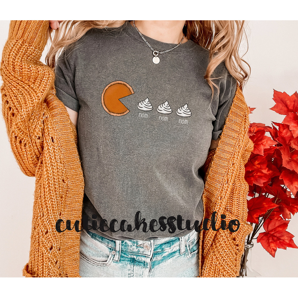 Christmas comfort colors shirt - comfort colors Christmas shirt - trendy Christmas shirt - thanksgiving shirt - pumpkin pie shirt - nom nom - 3.jpg