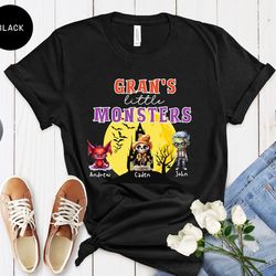 gran's little monsters halloween shirt for gran grandma - grandkids name halloween gift for gran - a433