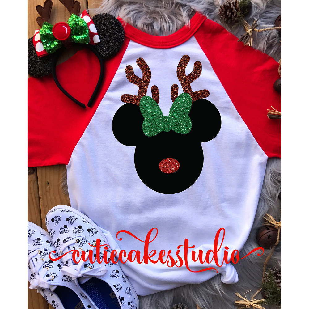 disney reindeer shirt - disney Christmas shirt - mickey's Christmas party - disney rose gold shirt - disney vacation reindeer raglan shirt - 1.jpg