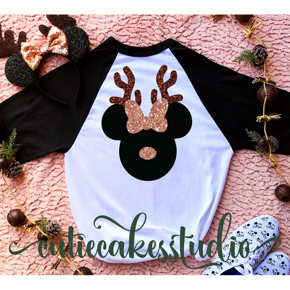 disney rose gold shirt - disney Christmas shirt - mickey's Christmas party - disney rose gold shirt - disney vacation reindeer raglan shirt - 1.jpg