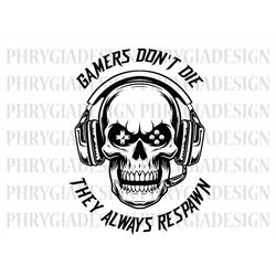 gamer skull svg , gamer svg , video game , gaming svg , skull with headphones , digital download , instant download , ga