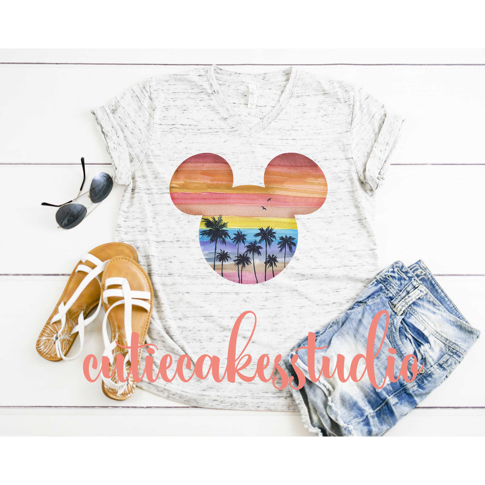 disney shirt - disney beach shirt - sunset mickey shirt - mickey beach shirt - disney sublimated retro shirt - 1.jpg
