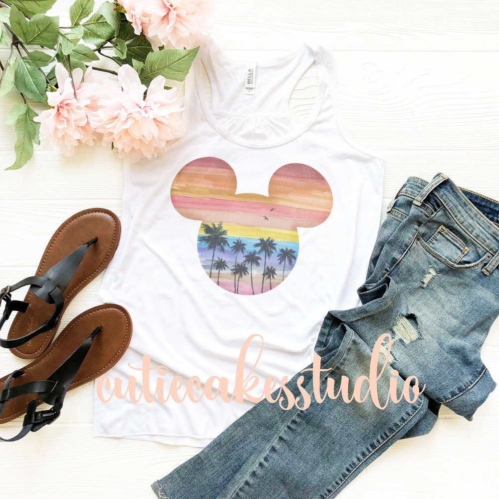 disney shirt - disney beach shirt - sunset mickey shirt - mickey beach shirt - disney sublimated retro shirt - 1.jpg