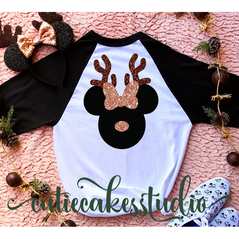 disney shirt - disney Christmas shirt - mickey's Christmas party - disney rose gold shirt - disney vacation reindeer raglan shirt - 1.jpg
