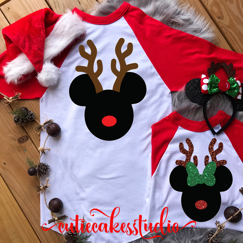 disney shirt - disney Christmas shirt - mickey's Christmas party - disney rose gold shirt - disney vacation reindeer raglan shirt - boy girl - 1.jpg