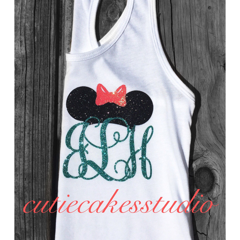 Disney shirt mickey minnie mouse Tank top Disney Ladies disney world personalized monogram you pick the colors disney vacation shirt - 1.jpg