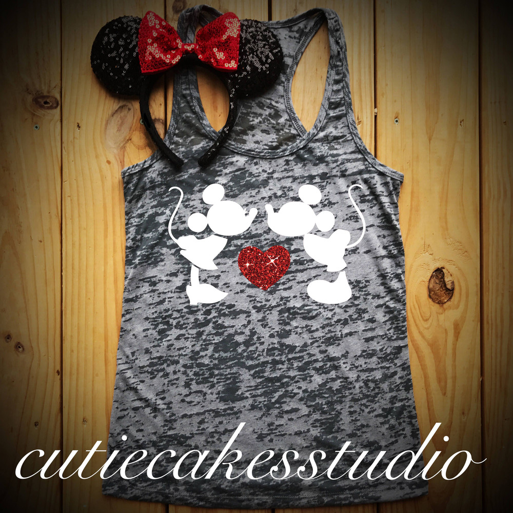 disney shirts for women disney couples shirt mickey burnout Racerback Tank top Disney Girl Ladies disney shirts women minnie mickey kiss - 1.jpg
