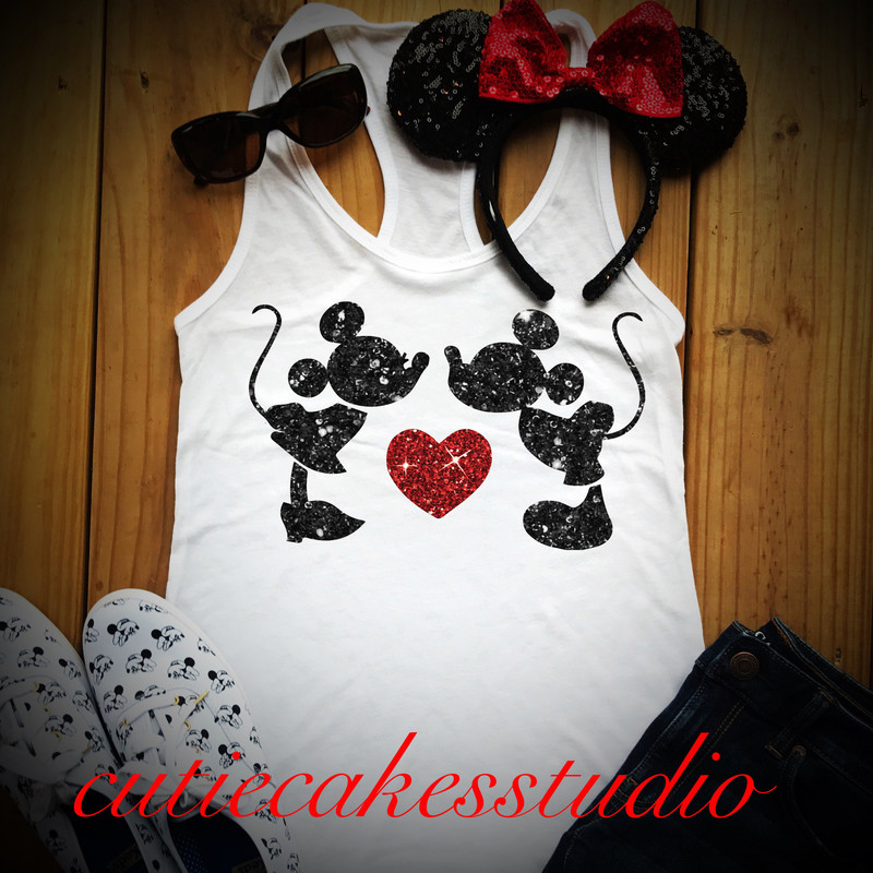disney shirts for women disney couples shirt mickey burnout Racerback Tank top Disney Girl Ladies disney shirts women minnie mickey kiss - 4.jpg