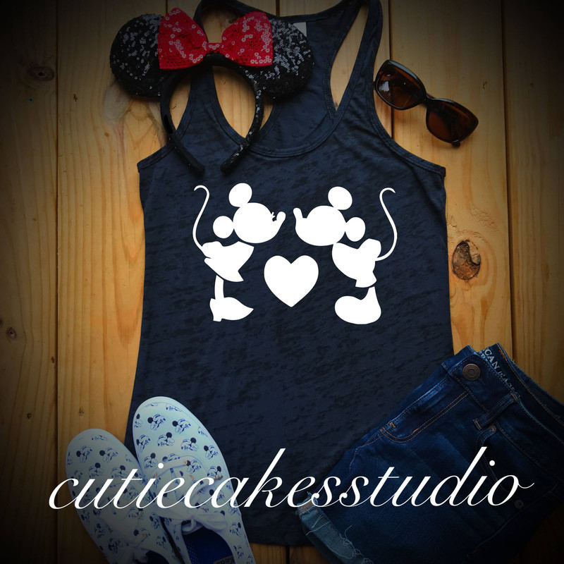 disney shirts for women disney couples shirt mickey burnout Racerback Tank top Disney Girl Ladies disney shirts women minnie mickey kiss - 5.jpg