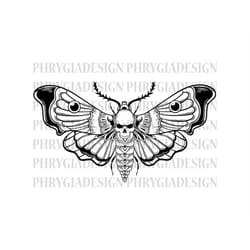 death head moth geo svg , deaths head hawkmoth , skull moth svg , halloween svg , gothic witchy svg , digital download