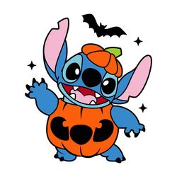 halloween disney stitch pumpkin logo svg, monter pumpkin svg