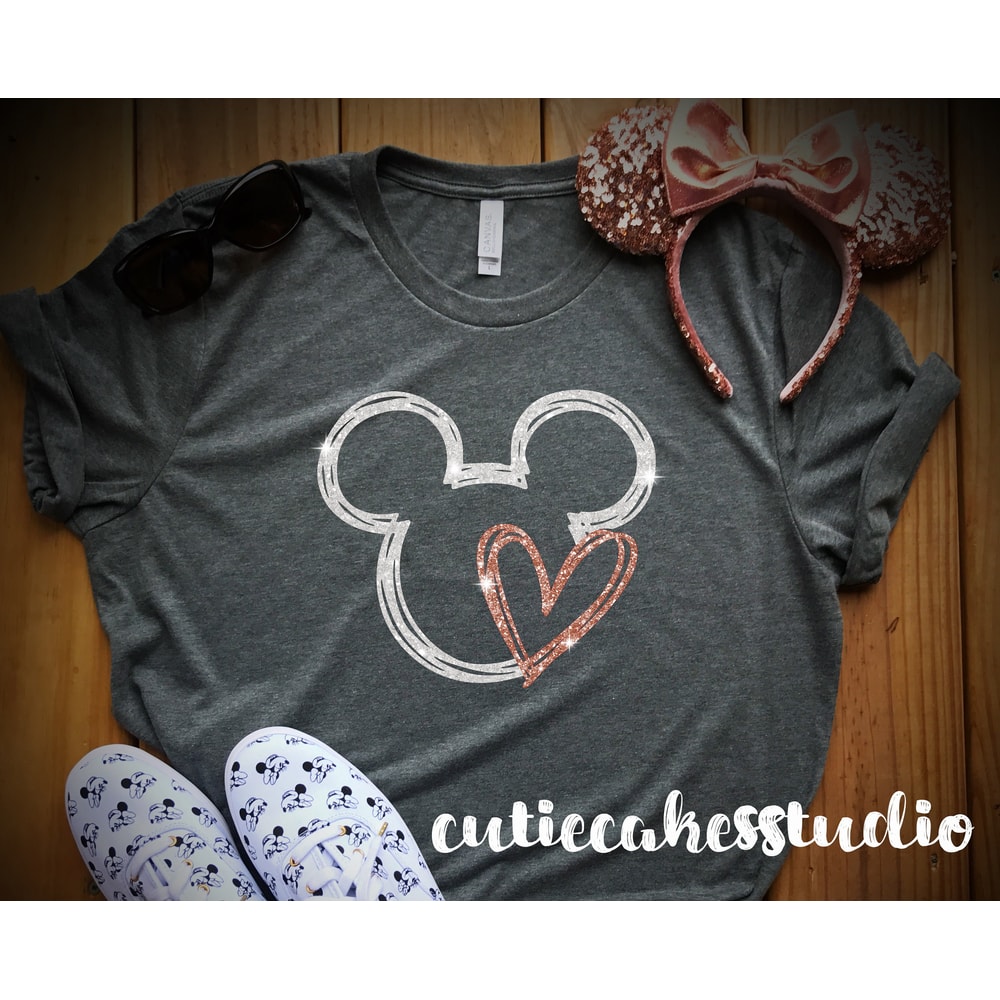 rose gold Disney shirt - disney family shirts - Disney heart shirt - Disney shirts for women - Disney Valentine shirt - vacation shirt - 1.jpg