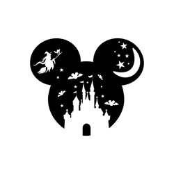 mickey mouse head halloween svg, halloween castle svg