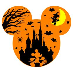 mickeys not so scary halloween castle pumpkin svg