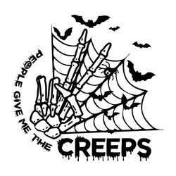 people give me the creeps skeleton hand witch svg