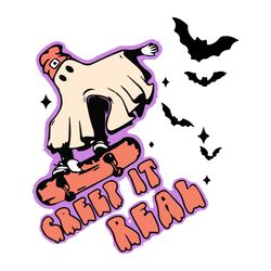 funny ghost creep it real skateboard halloween svg