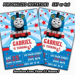 thomas train invitation, thomas train birthday, thomas train party, personalized invitation