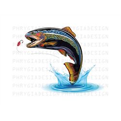 rainbow trout clipart , trout fish digital download , trout clipart , fishing clipart , trout png ,  fishing clipart , f