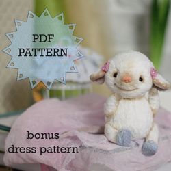 pattern mouse teddy, sewing mouse teddy 5.9"(15 cm.)