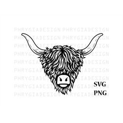 highland cow svg png , highland cow head svg , highland cow clipart , heifer cow svg , cow svg , digital download , inst