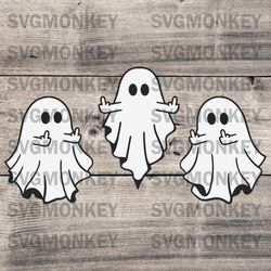 Ghost Middle Finger Svg PNG, Ghost Svg PNG, Halloween svg, Funny Halloween Svg, Cute Ghost Files Cricut  SVG DXF EPS PNG