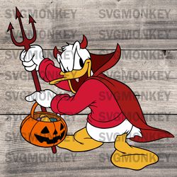 Halloween Donald Duck Devil SVG DXF EPS PNG