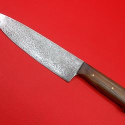 Handmade Damascus Steel 10" Size Chef Knife Teak Wood Handle With Sheath