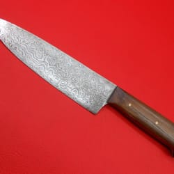 handmade damascus steel 10" size chef knife teak wood handle with sheath