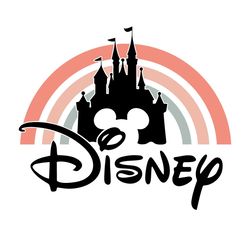 disney castle rainbow vintage svg, disney svg