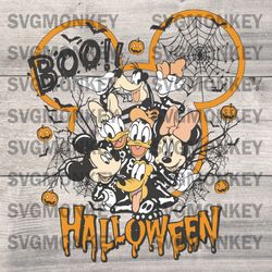 Vintage Disney Boo Halloween SVG Mickey And Friends SVG DXF PNG EPS