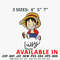 Monkey d luffy chibi embroidery design