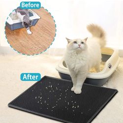 Waterproof Pet Cat Litter Mat Double Layer Non-Slip Sand Cat Pad Washable
