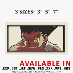 gon freecss scowl embroidery design, anime design, anime shirt, anime embroidery, embroidered shirt, digital download.