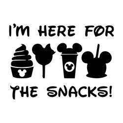 disney mouse snack logo svg, here for the snack svg