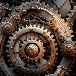 steampunk cogs gears tileable repeating pattern