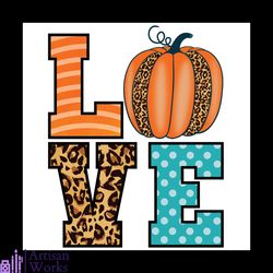 halloween love svg, halloween svg, pumpkin svg, leopard pattern svg