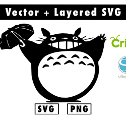 my neighbor totoro svg and png files for cricut machine , anime svg , manga svg , goku svg