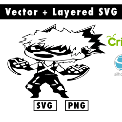 my hero academia svg and png files for cricut machine , anime svg , manga svg , goku svg