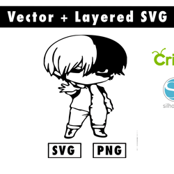 todroku svg and png files for cricut machine , anime svg , manga svg , goku svg