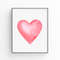 Watercolor pink heart printable