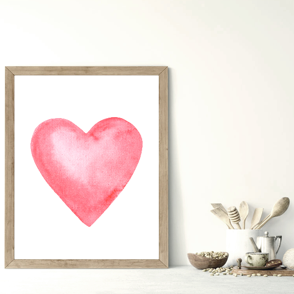 Pink heart print