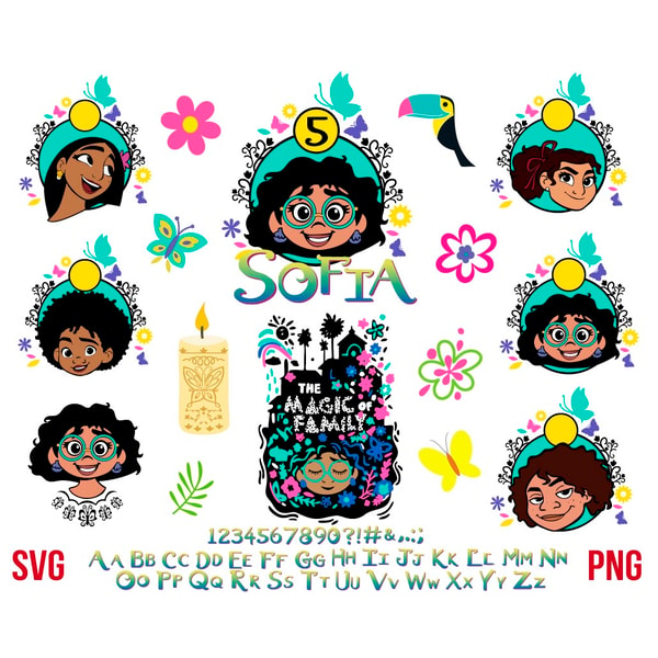 Encanto Font SVG, Encanto Letters Svg, Encanto Alphabet PNG | Inspire ...